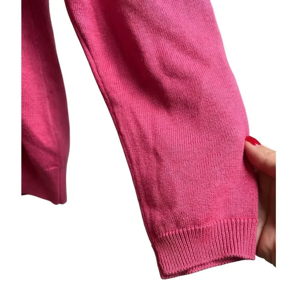 Peter Millar V-Neck Pink Golf Sweater Medium Silk Cotton Modal Blend